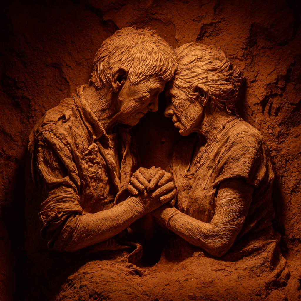 Porträts Senioren Figuren Intimität Skulptur Lebensgeschichte | Liebe und Zweisamkeit | Menschen und Emotionen