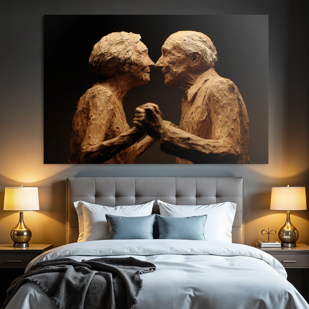 Porträts Alte Paare Skulptur Liebe Intimität