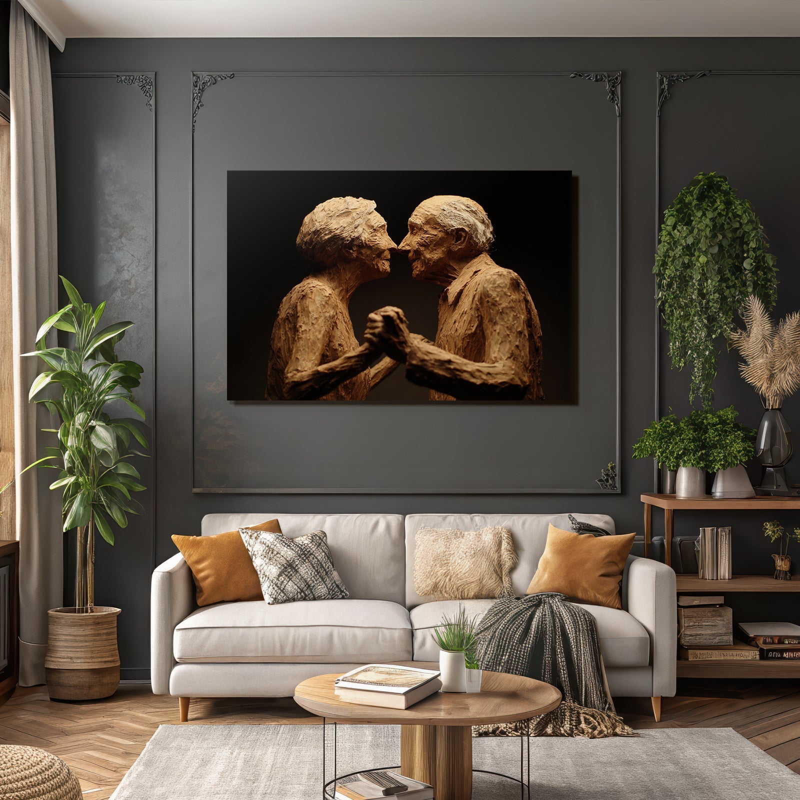 Porträts Alte Paare Skulptur Liebe Intimität