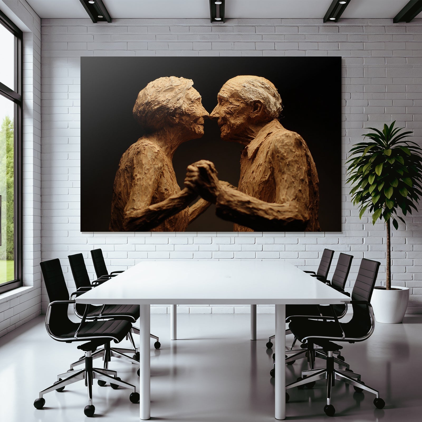 Porträts Alte Paare Skulptur Liebe Intimität