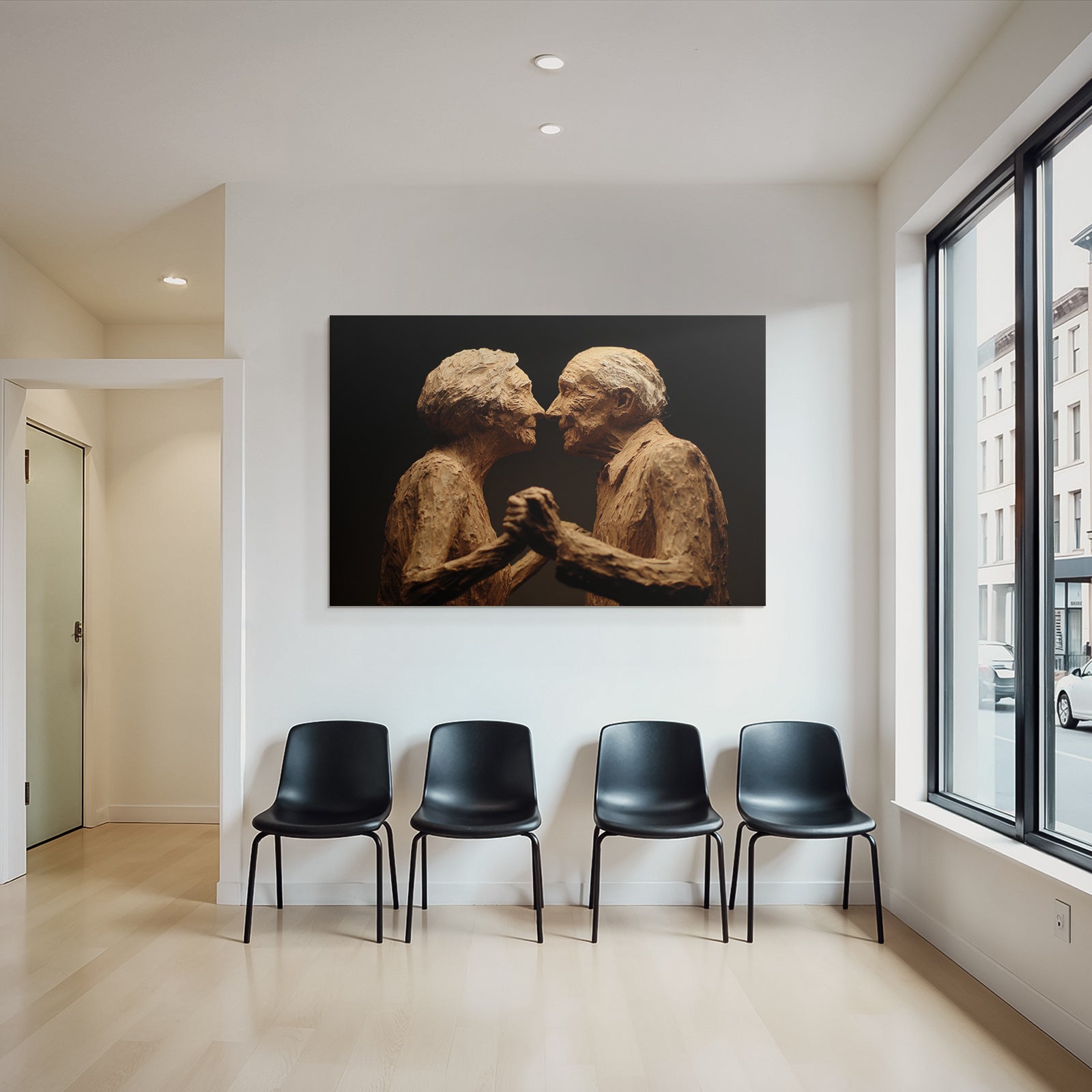 Porträts Alte Paare Skulptur Liebe Intimität