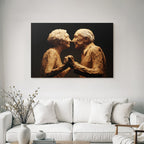 Porträts Alte Paare Skulptur Liebe Intimität