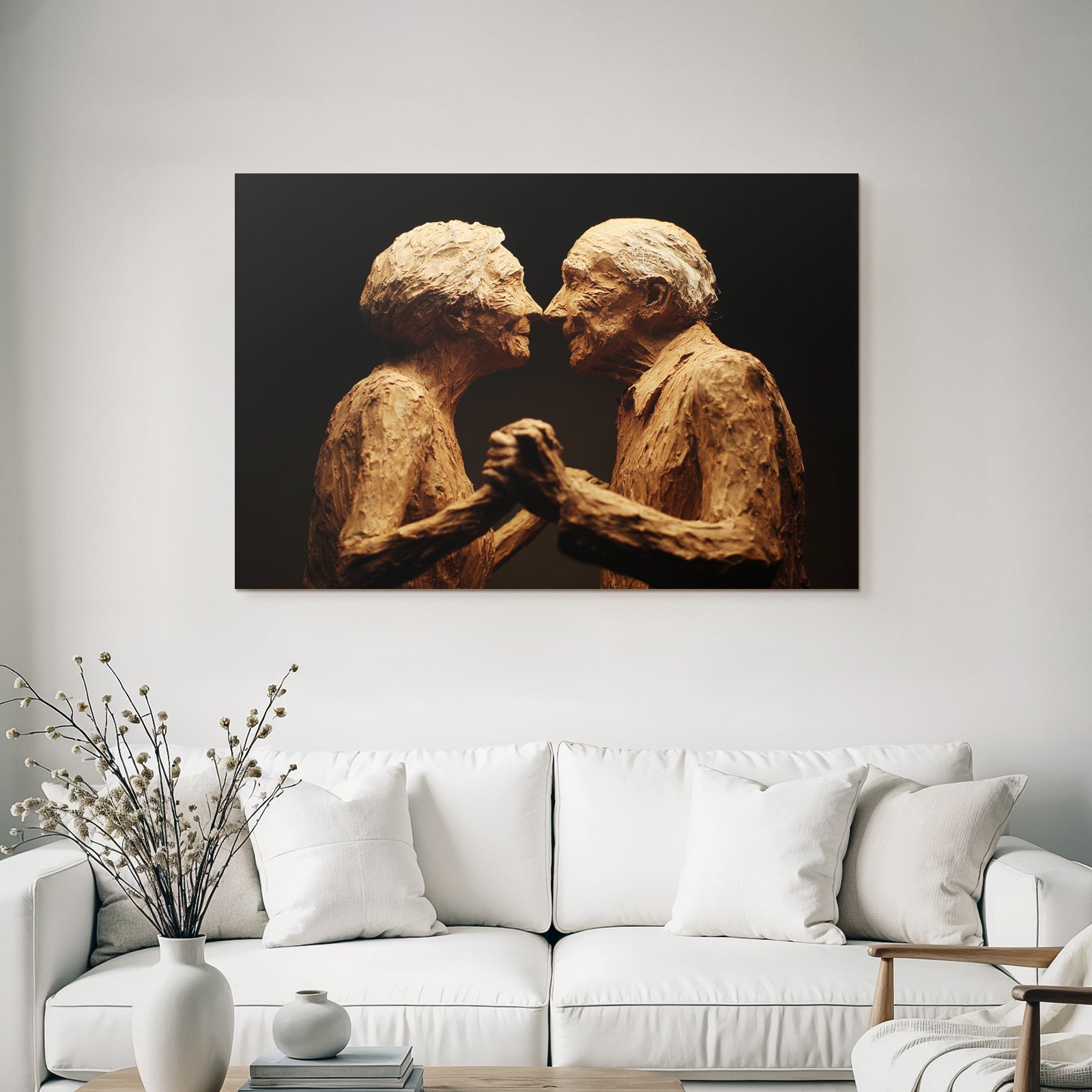 Porträts Alte Paare Skulptur Liebe Intimität