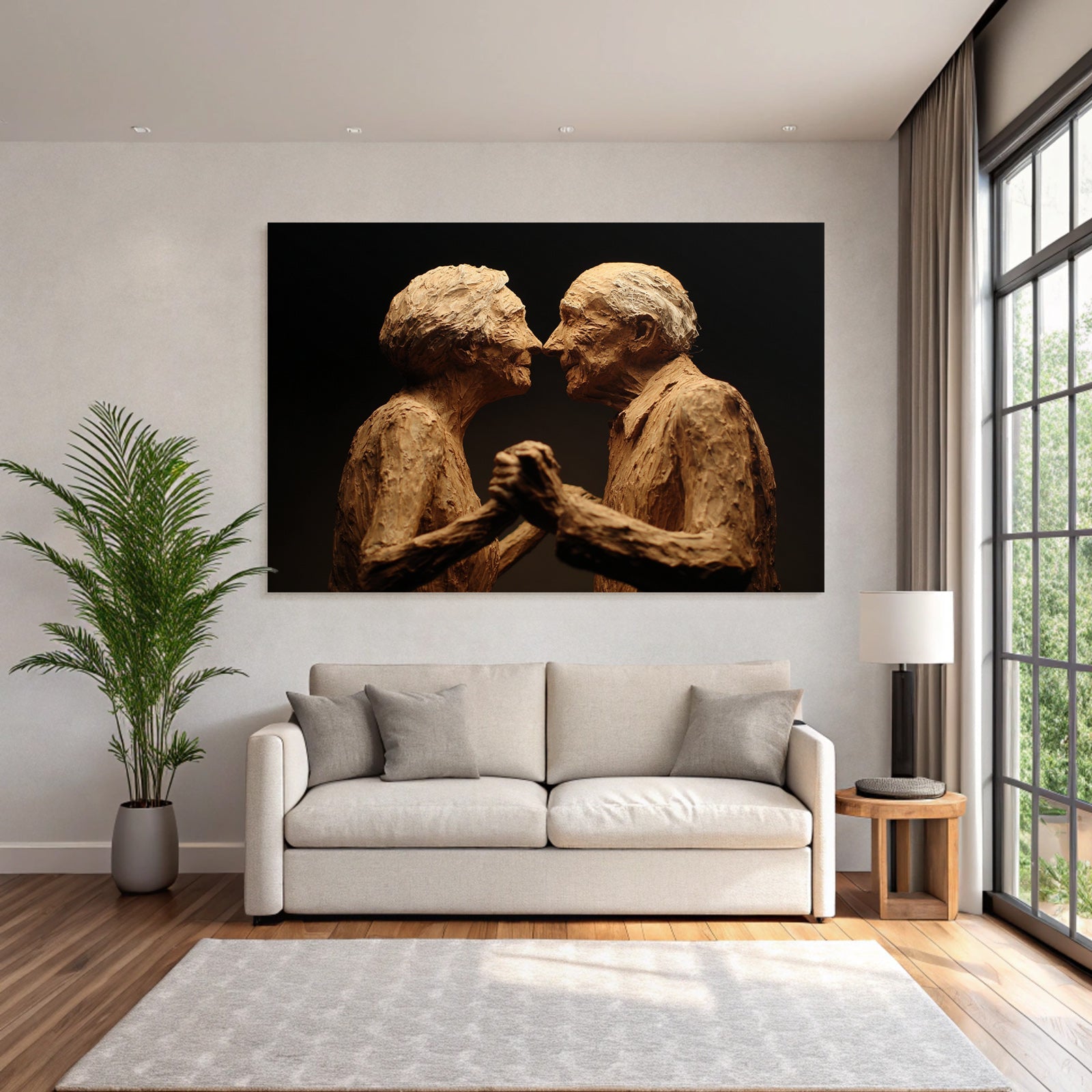 Porträts Alte Paare Skulptur Liebe Intimität