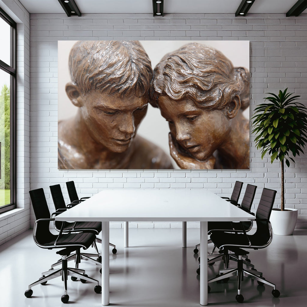 Porträts Bronzeskulptur Zwei Figuren Intimität Kontemplation