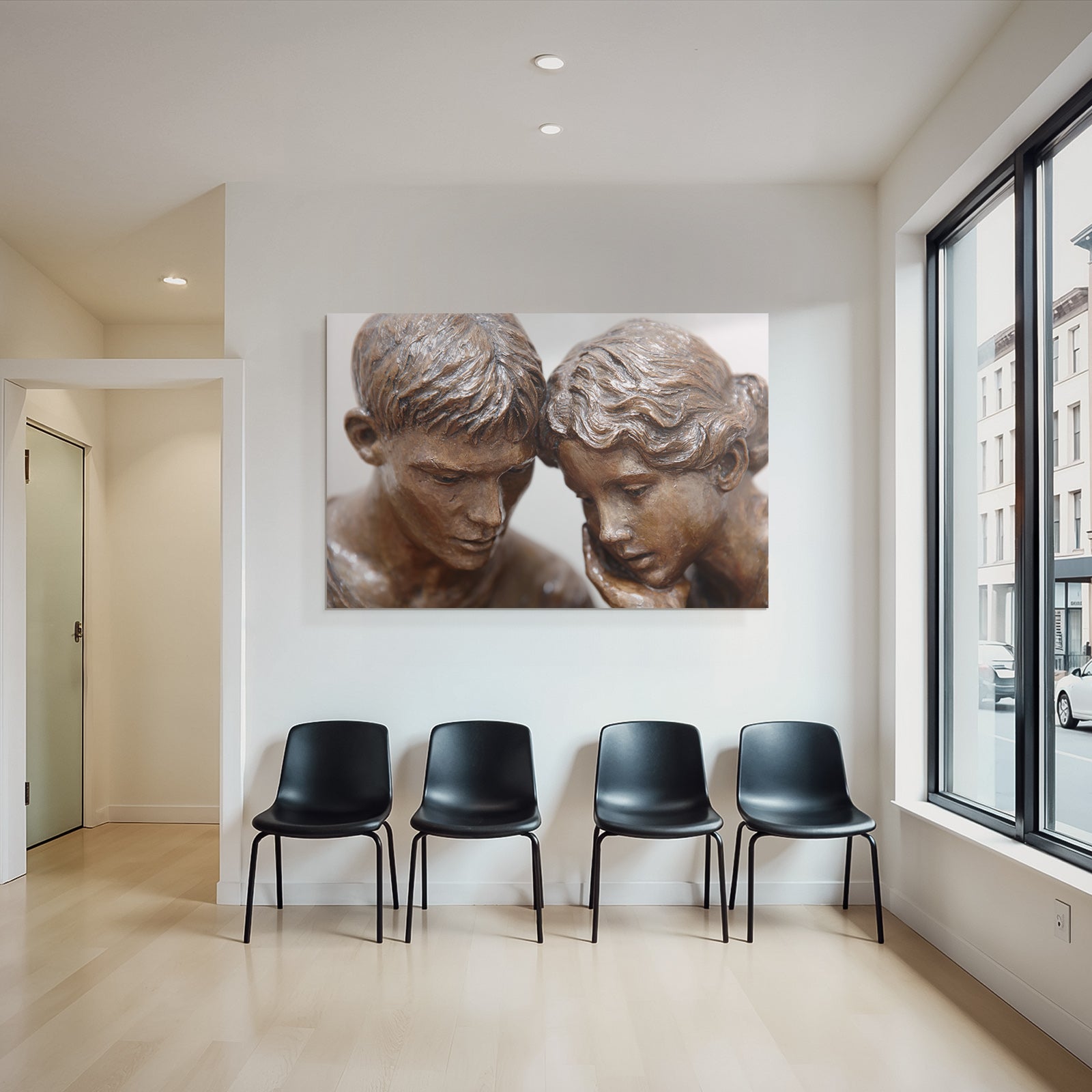 Porträts Bronzeskulptur Zwei Figuren Intimität Kontemplation