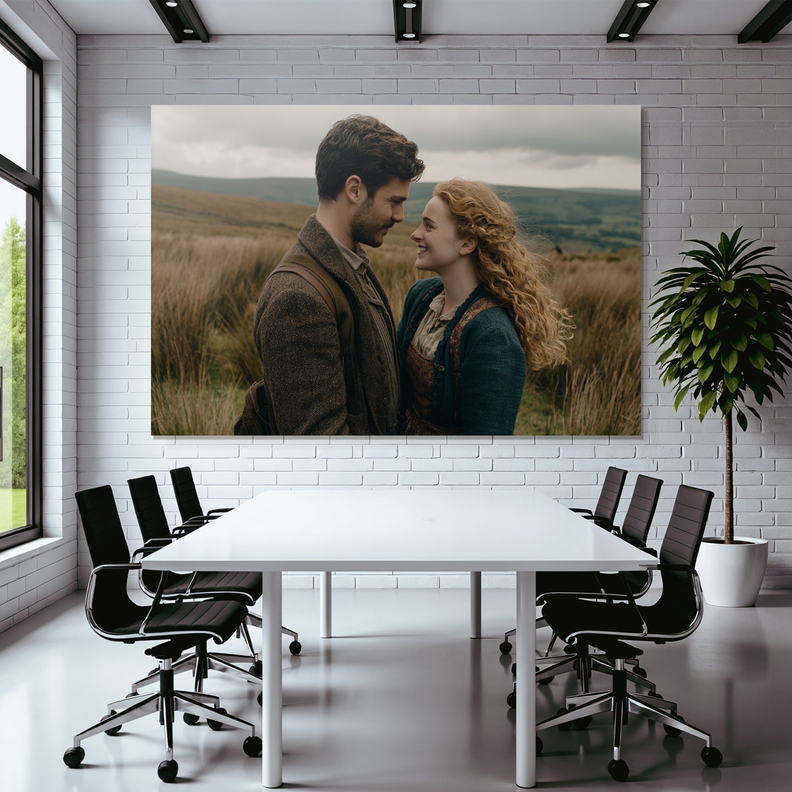 Porträts Romantischer Moment Draussen Mit Scenic Hintergrund Geschichtliche Kleidung