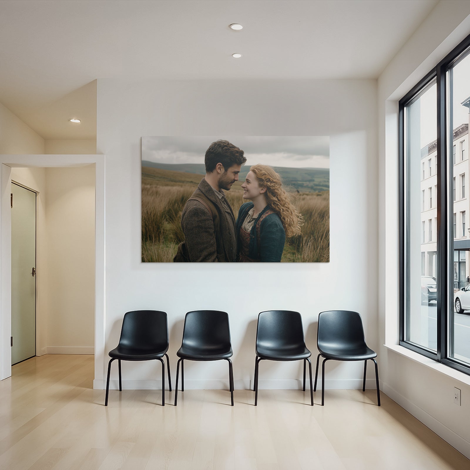 Porträts Romantischer Moment Draussen Mit Scenic Hintergrund Geschichtliche Kleidung