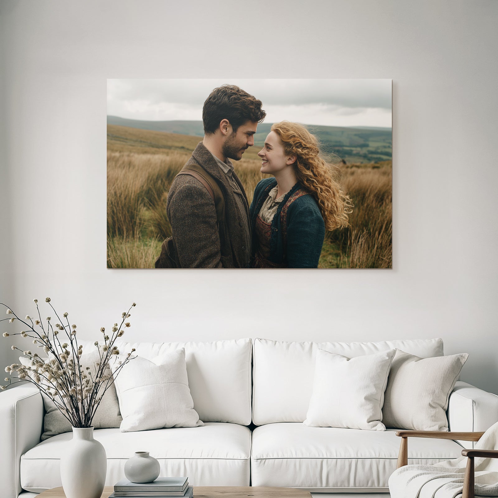 Porträts Romantischer Moment Draussen Mit Scenic Hintergrund Geschichtliche Kleidung