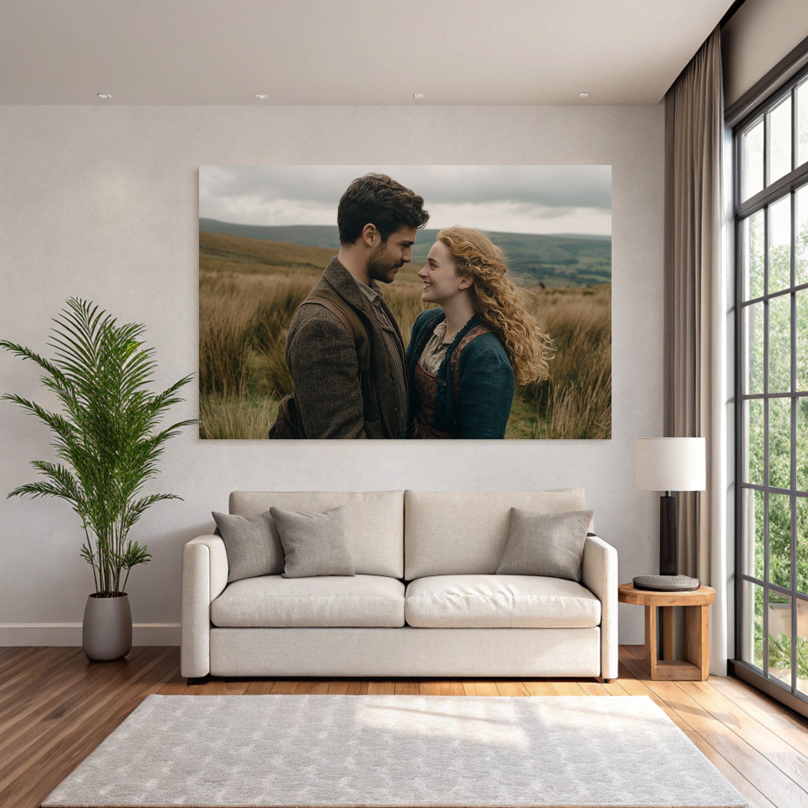 Porträts Romantischer Moment Draussen Mit Scenic Hintergrund Geschichtliche Kleidung