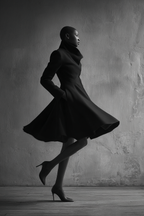 Fashion Fotografie Modell Mit Stilvollem Mantel Und High Heels | Mode und Stil | Menschen und Emotionen