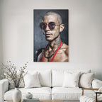 Portrait Person Sonnenbrille Tattoos