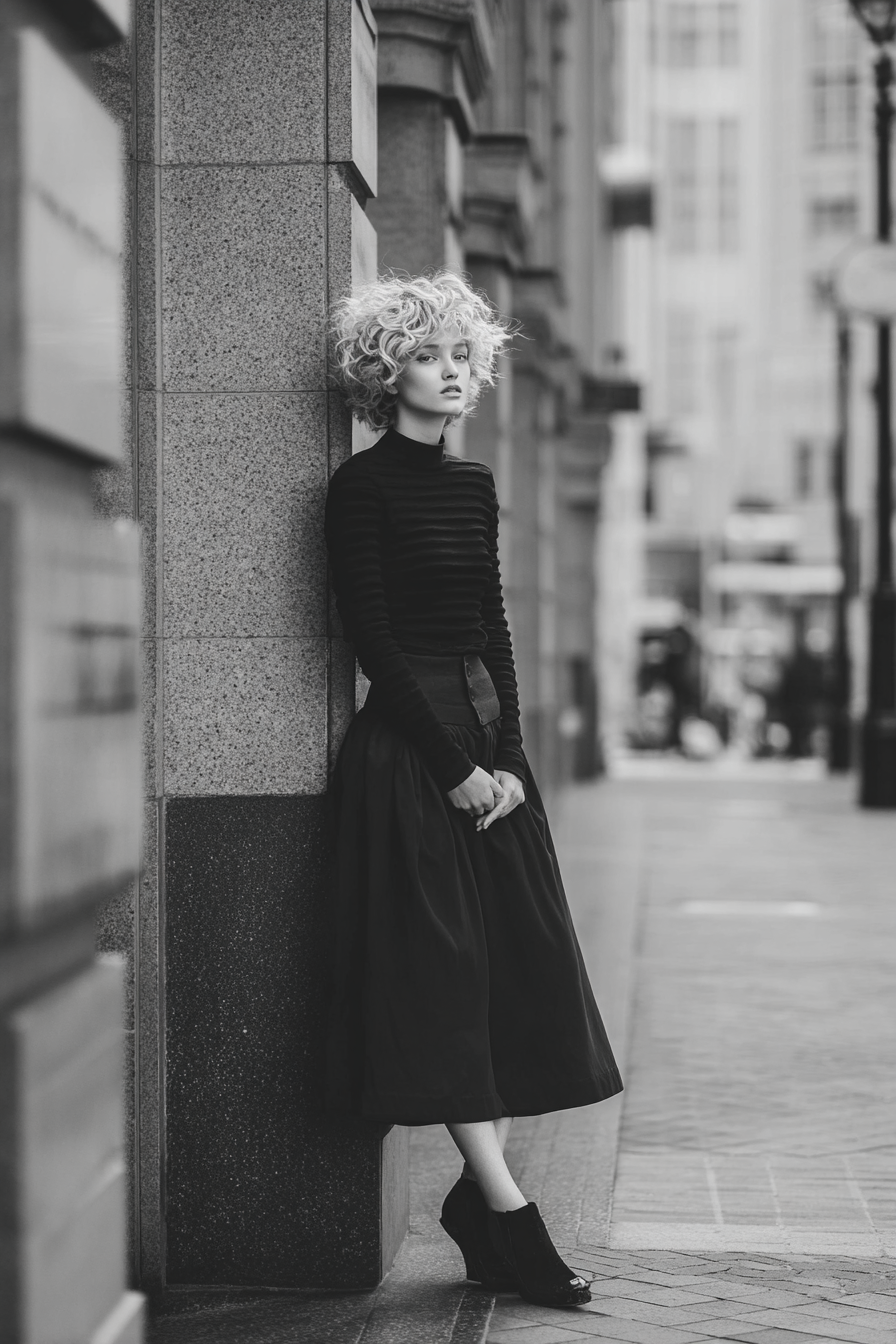 Schickes Portrait In Der Stadt Mit Person Und Wand | Mode und Stil | Menschen und Emotionen