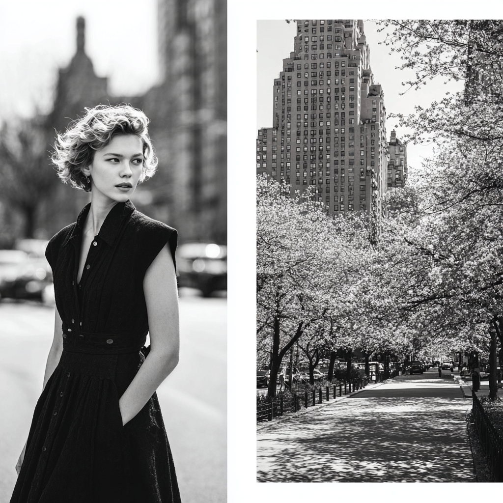 Porträts Moderne Stadt Portrait Und Frühling Baumalleen | Mode und Stil | Menschen und Emotionen
