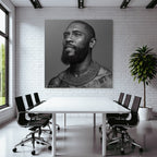 Bearded Man Jewelry Black And White Portrait