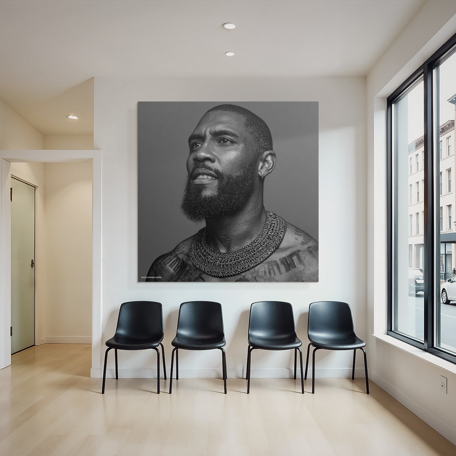 Bearded Man Jewelry Black And White Portrait