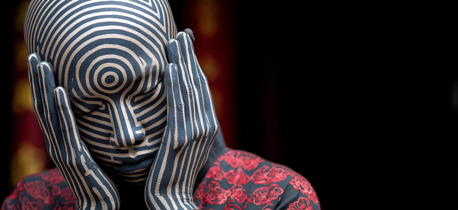 Intrikate Körperkunst Kreis Muster Nachdenklicher Figuren | Mode und Stil | Menschen und Emotionen