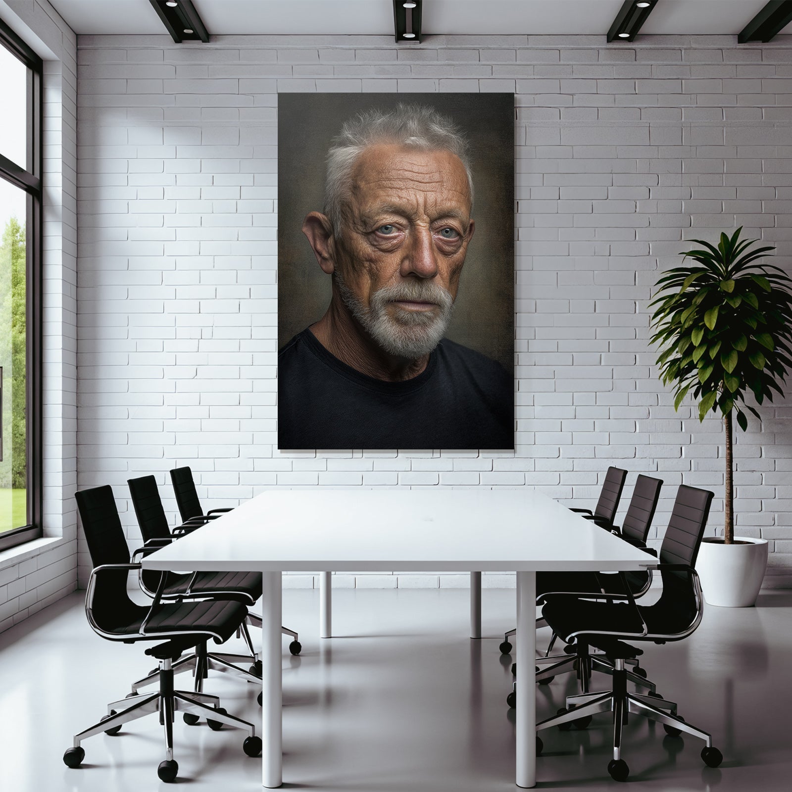 Älteren Mann Mit Graüm Haar Und Bart Portrait