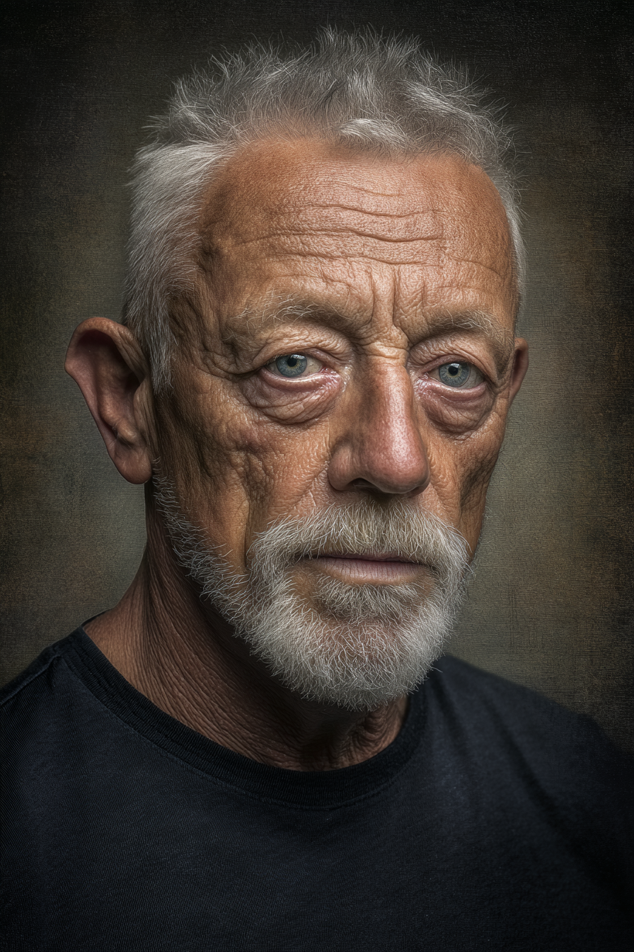 Älteren Mann Mit Graüm Haar Und Bart Portrait | Portraets | Menschen und Emotionen