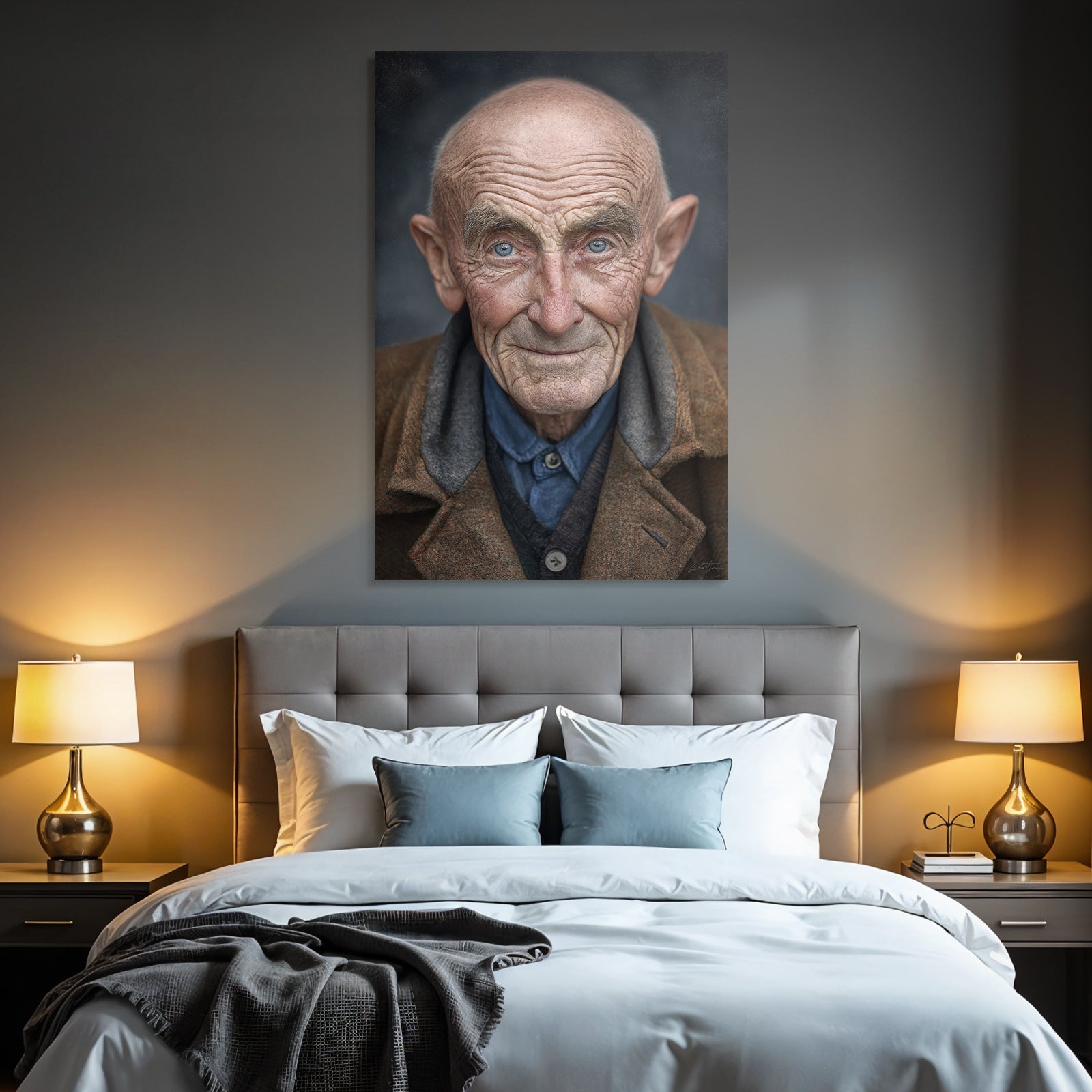 Alter Mann Portrait With Denken Expression