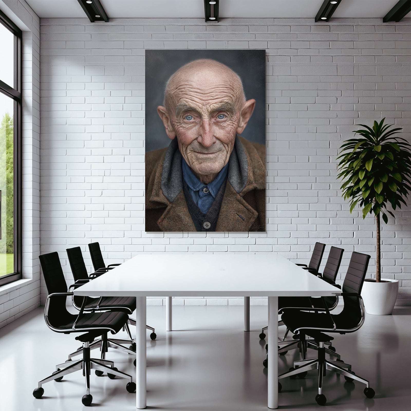 Alter Mann Portrait With Denken Expression