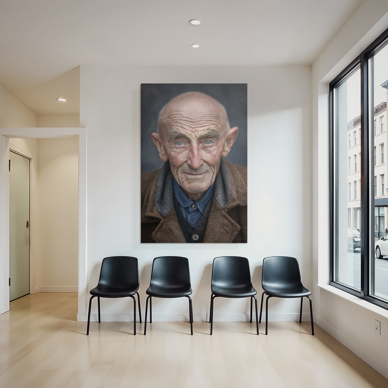 Alter Mann Portrait With Denken Expression