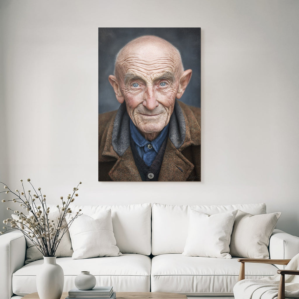 Alter Mann Portrait With Denken Expression