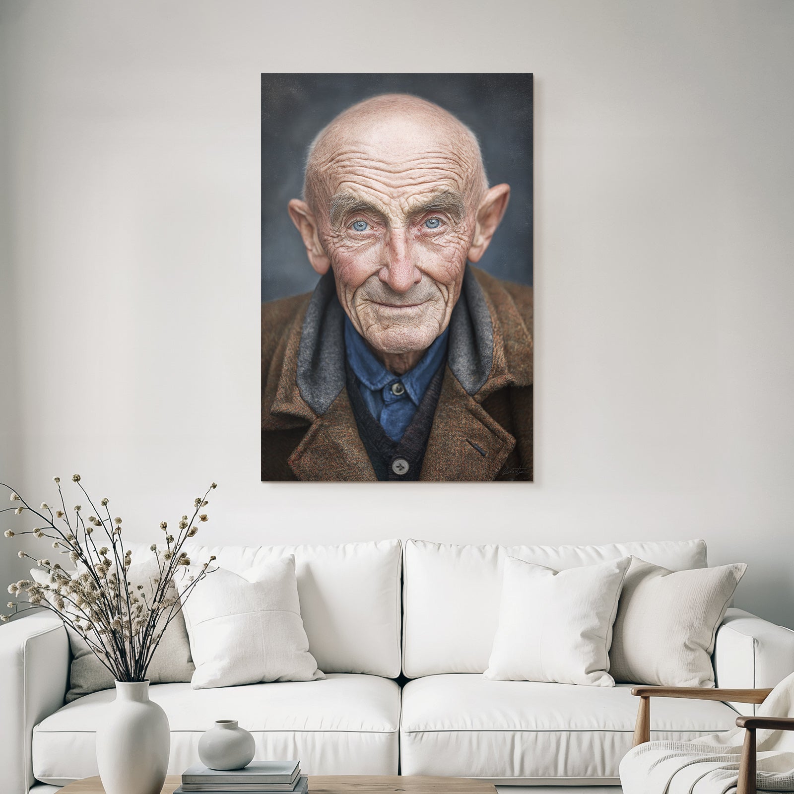 Alter Mann Portrait With Denken Expression