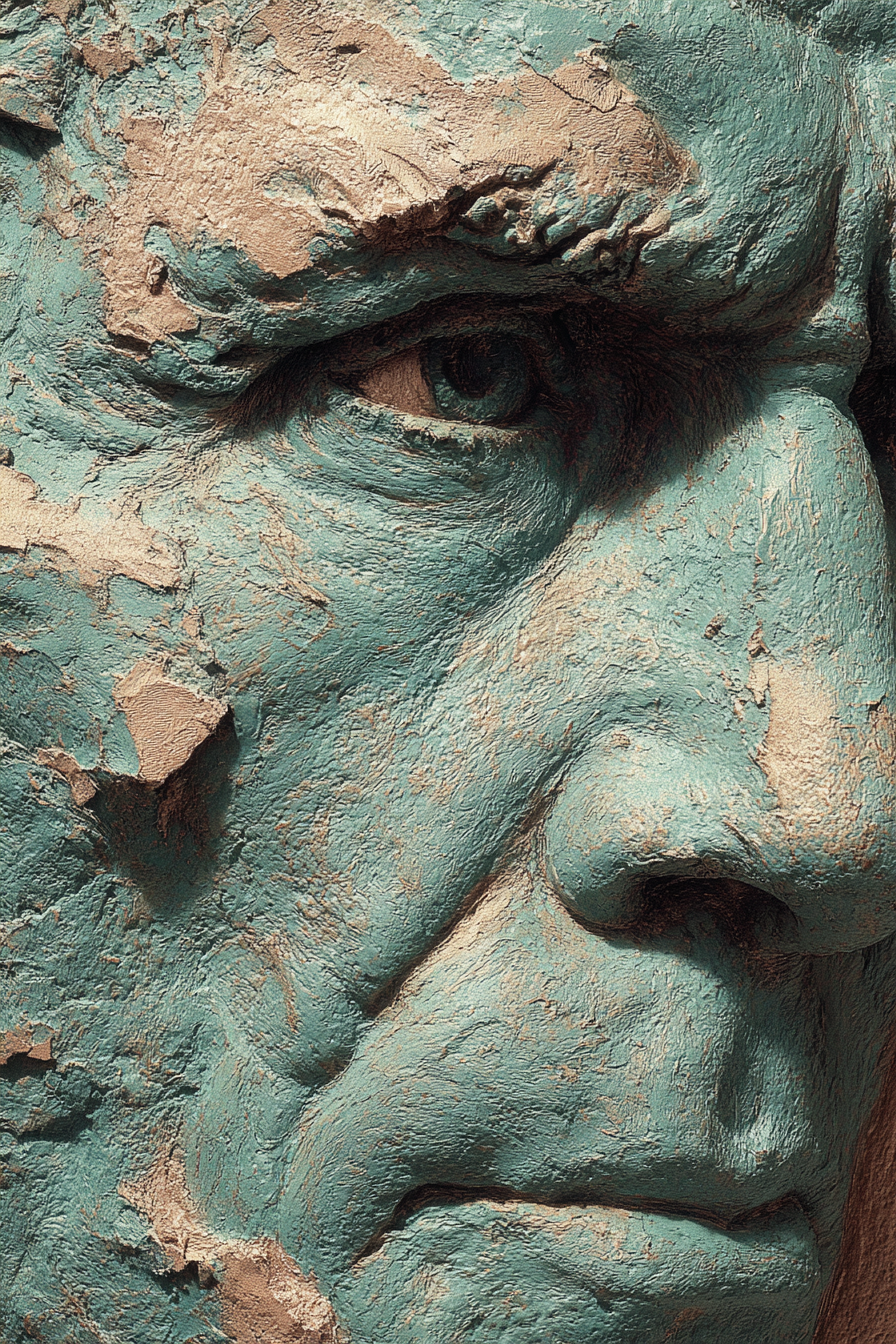 Close Up Kunstvolle Darstellung Von Einem Menschlichen Gesicht.texturnah | Portraets | Menschen und Emotionen