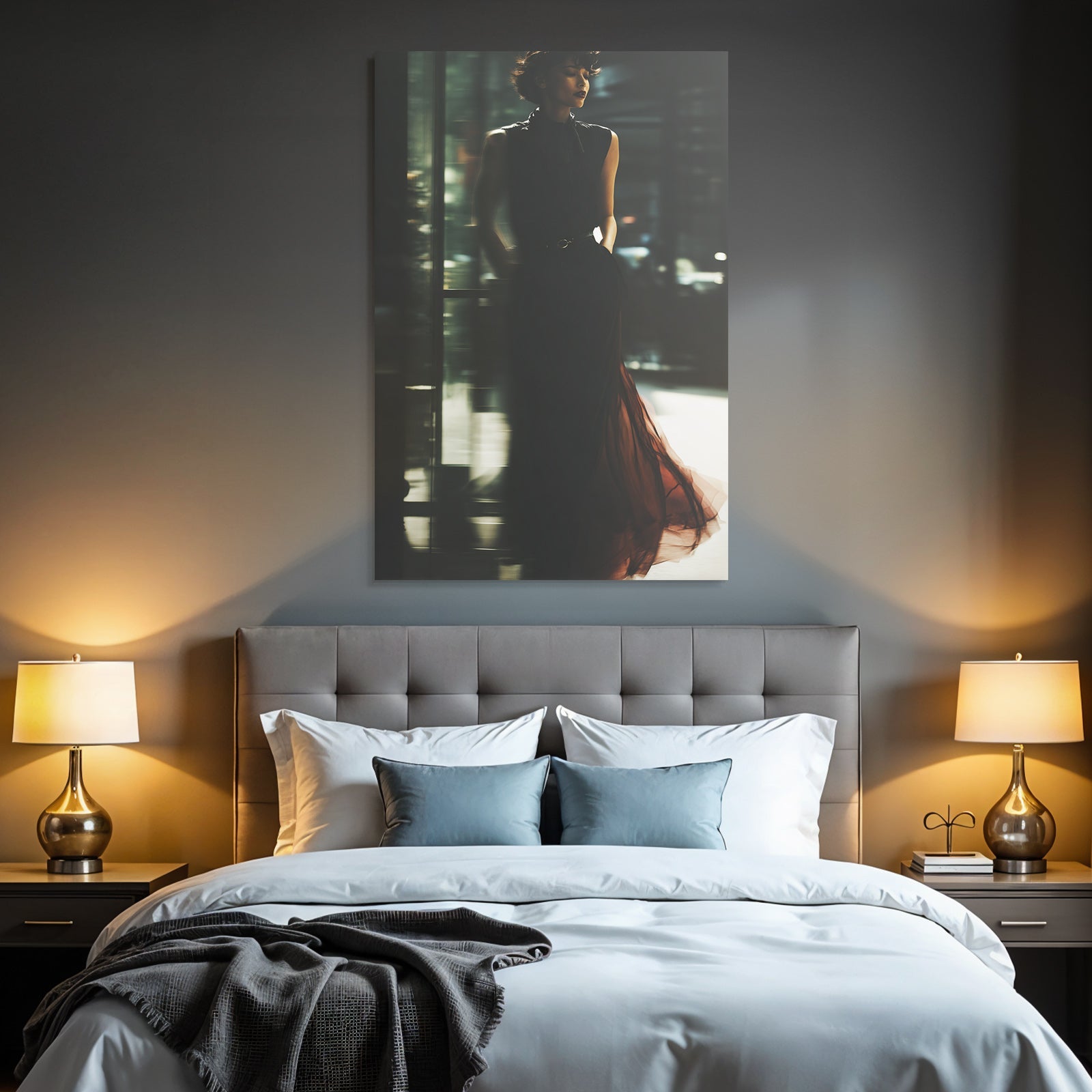 Elegante Modische Fotografie Mit Bewegungsunschärfe Im Dramatischen Licht Ambiente