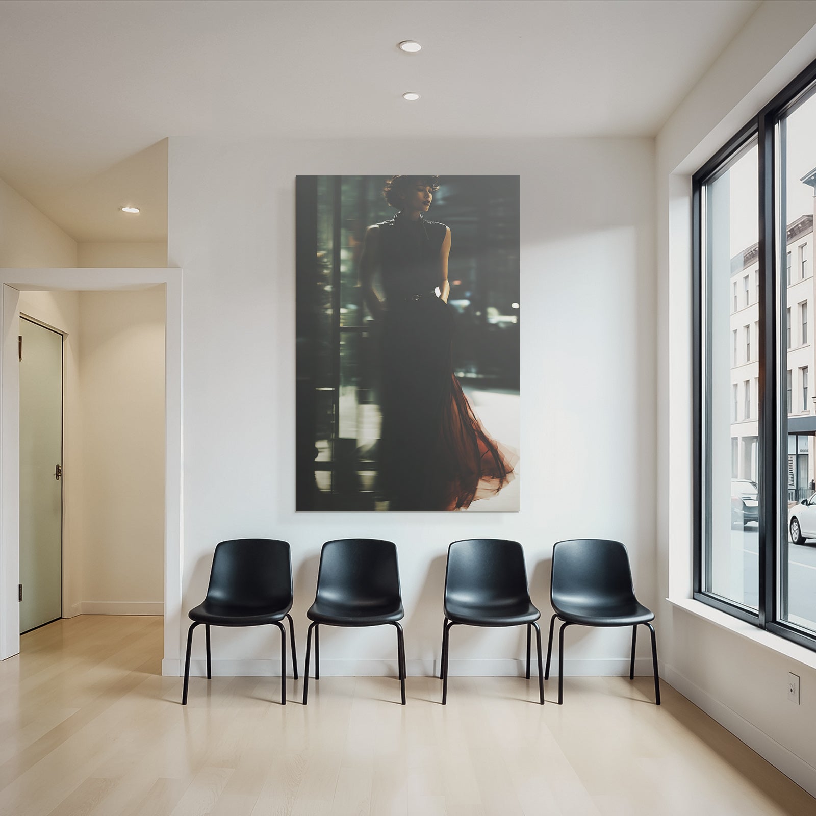 Elegante Modische Fotografie Mit Bewegungsunschärfe Im Dramatischen Licht Ambiente