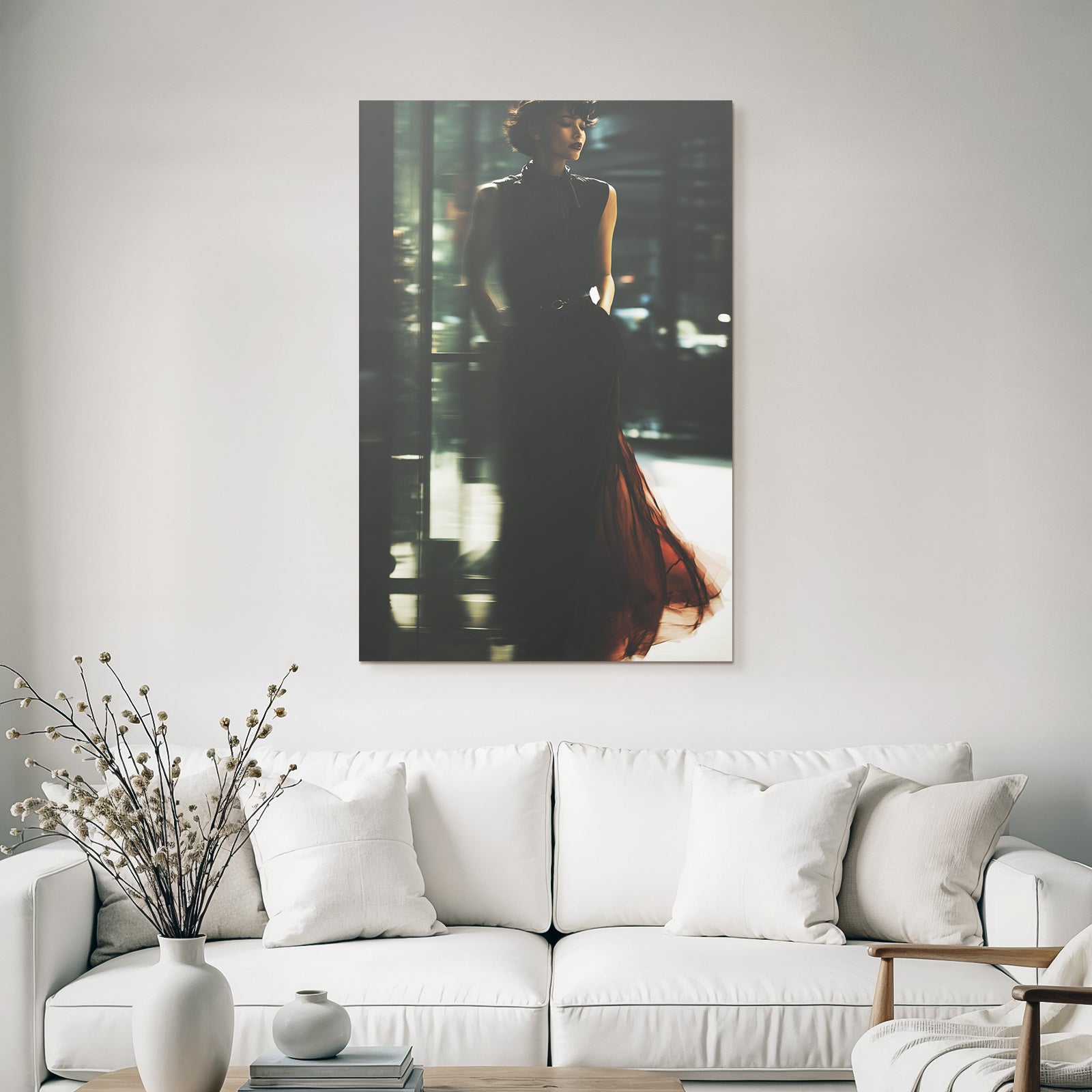 Elegante Modische Fotografie Mit Bewegungsunschärfe Im Dramatischen Licht Ambiente