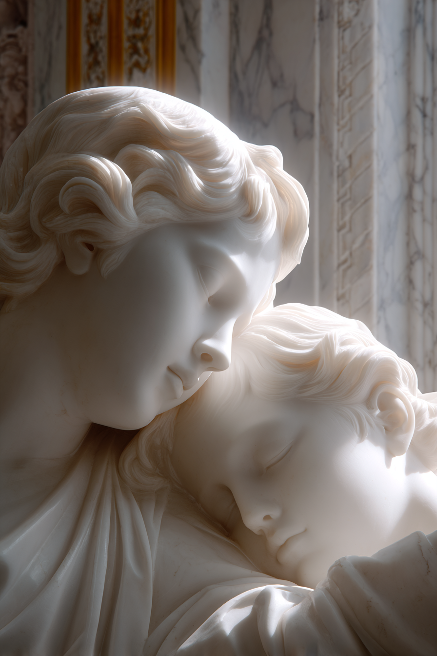 Eltern Kind Skulptur Marble Liebe Intimität | Portraets | Menschen und Emotionen