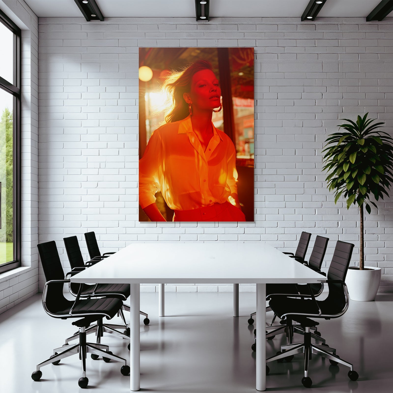 Model Stadt Hintergrund Warmes Licht Orange Hü Confident Pose