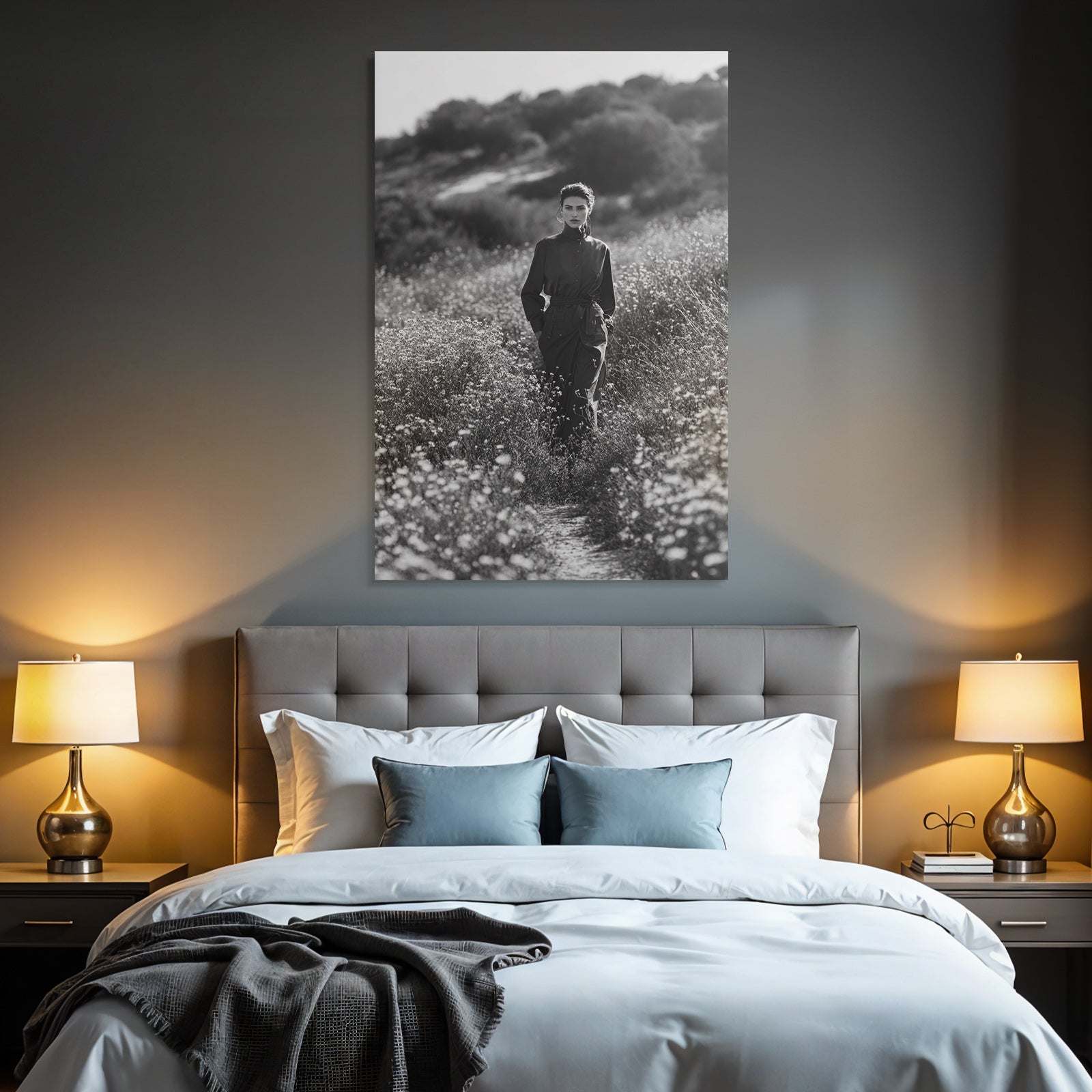 Modus Ausdruck Im Feld Mit Blumen Und Licht