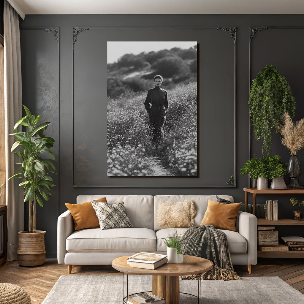 Modus Ausdruck Im Feld Mit Blumen Und Licht