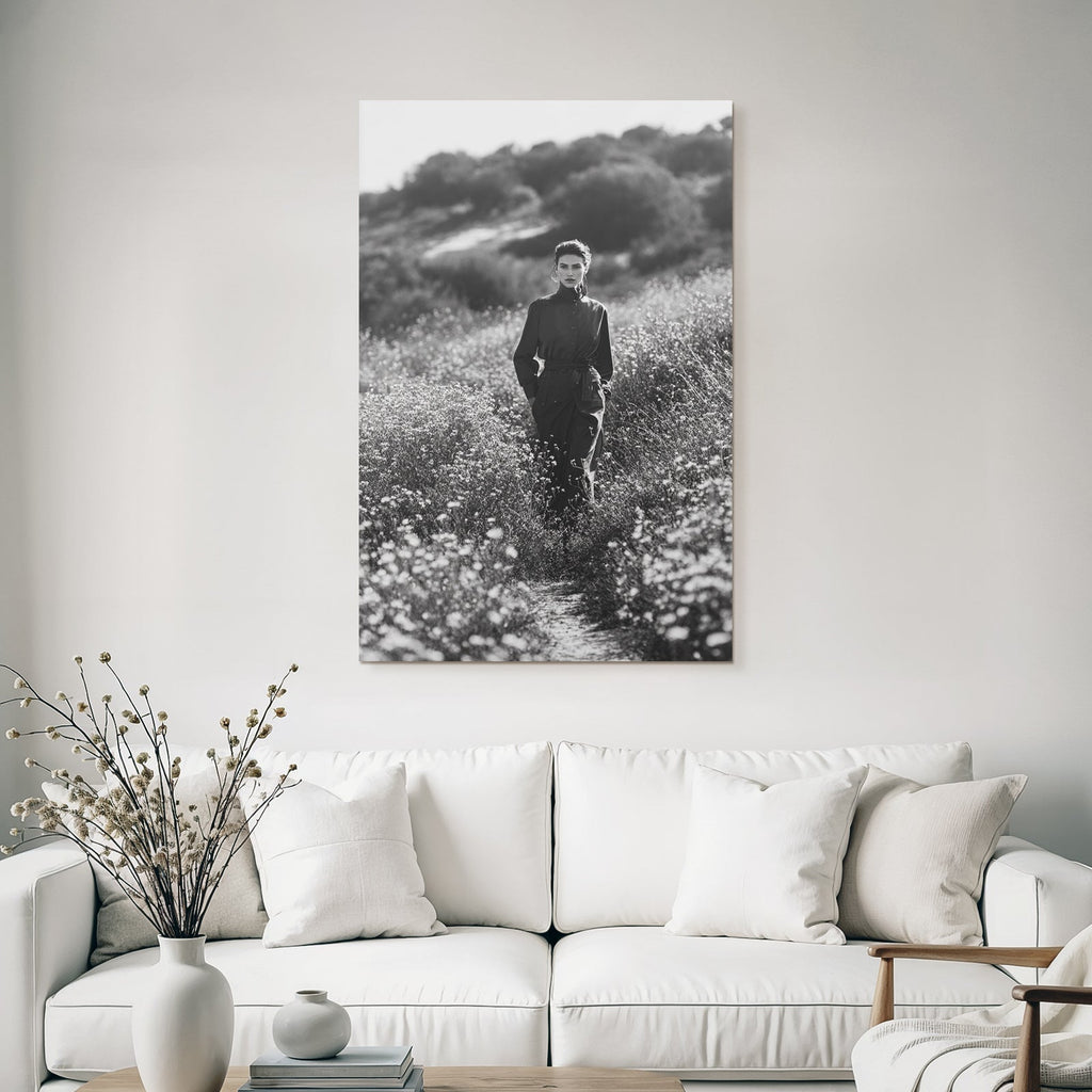 Modus Ausdruck Im Feld Mit Blumen Und Licht