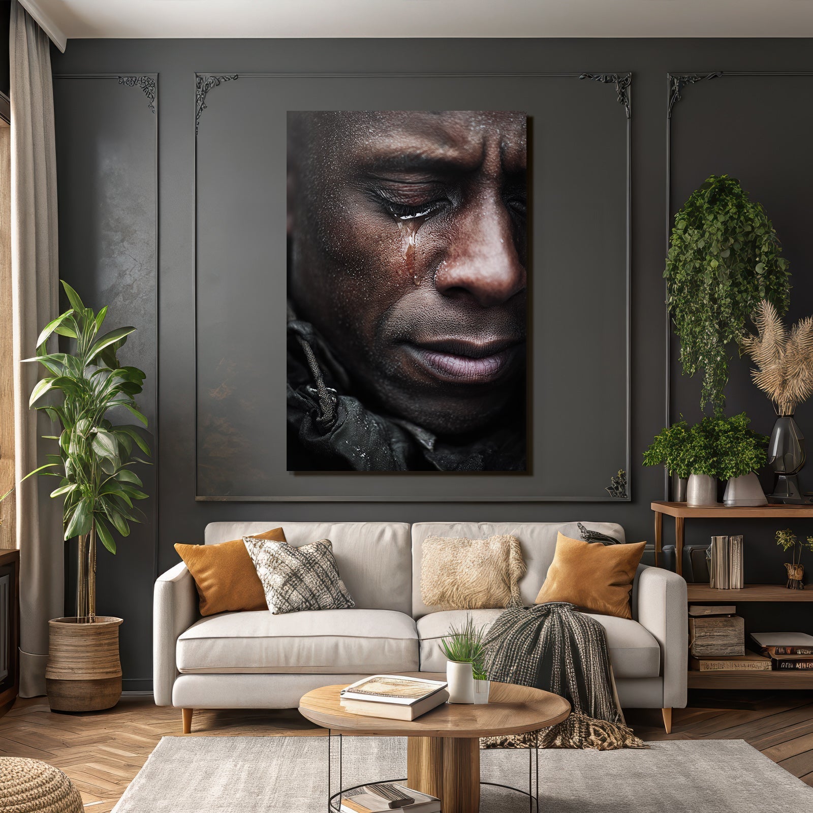 Nahaufnahme Portrait Emotionale Moment Mit Träne