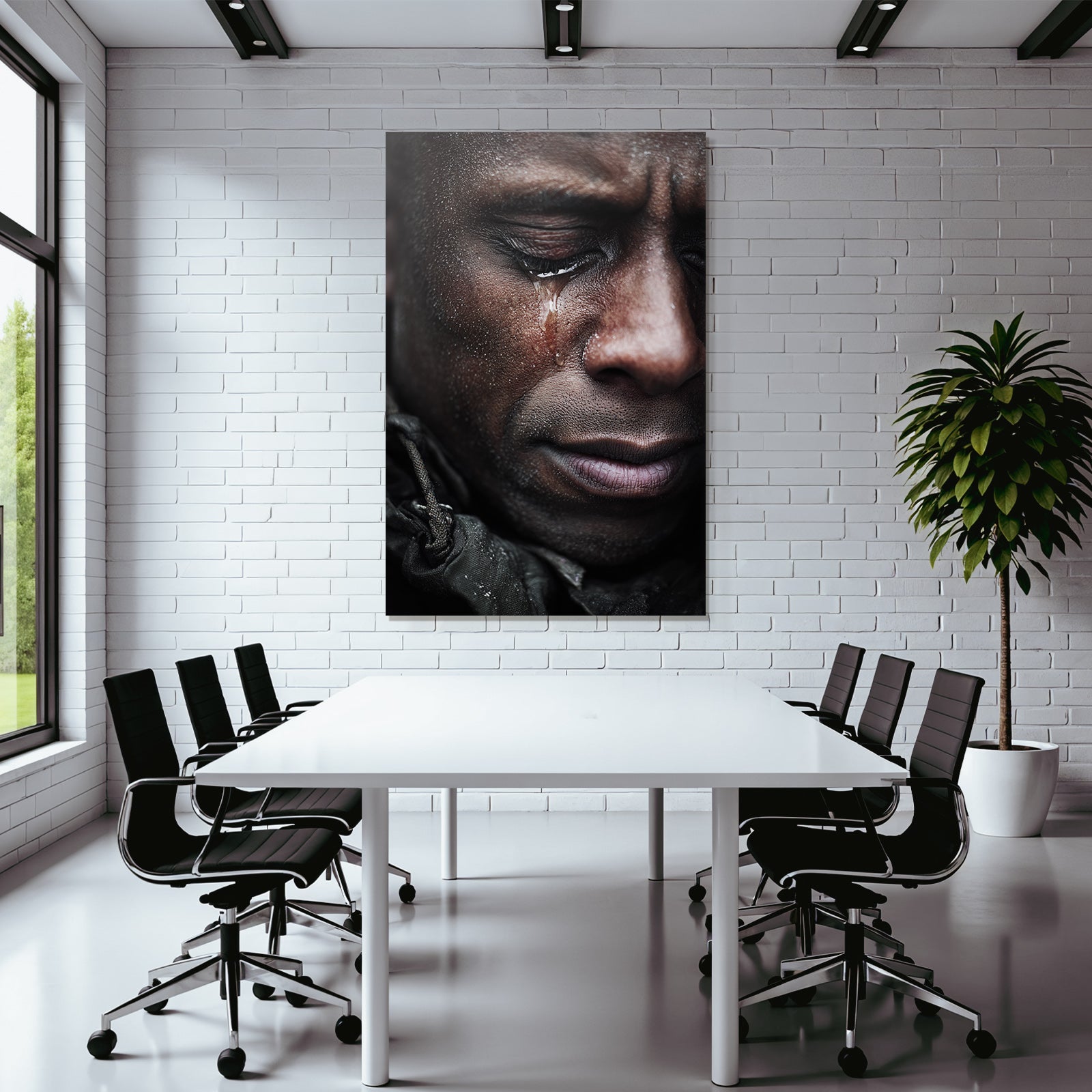 Nahaufnahme Portrait Emotionale Moment Mit Träne