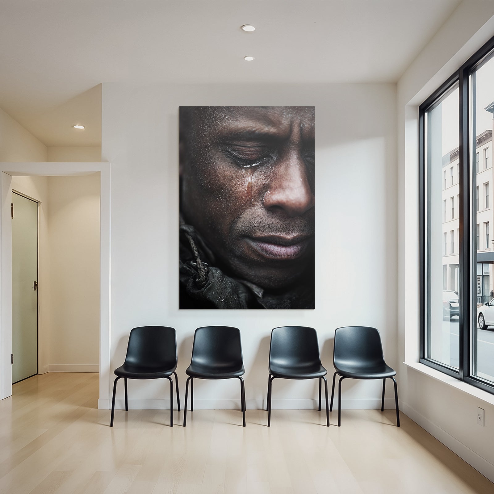 Nahaufnahme Portrait Emotionale Moment Mit Träne