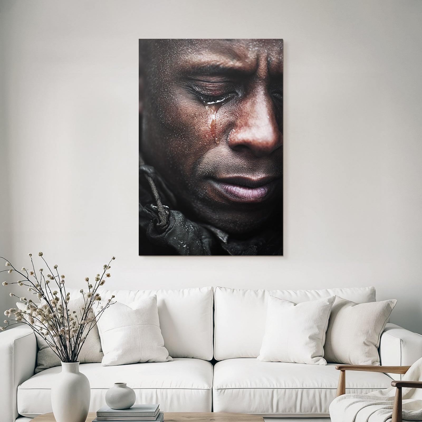 Nahaufnahme Portrait Emotionale Moment Mit Träne