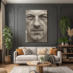 Nahaufnahme Portrait Mann Hauttextur Ausdruck