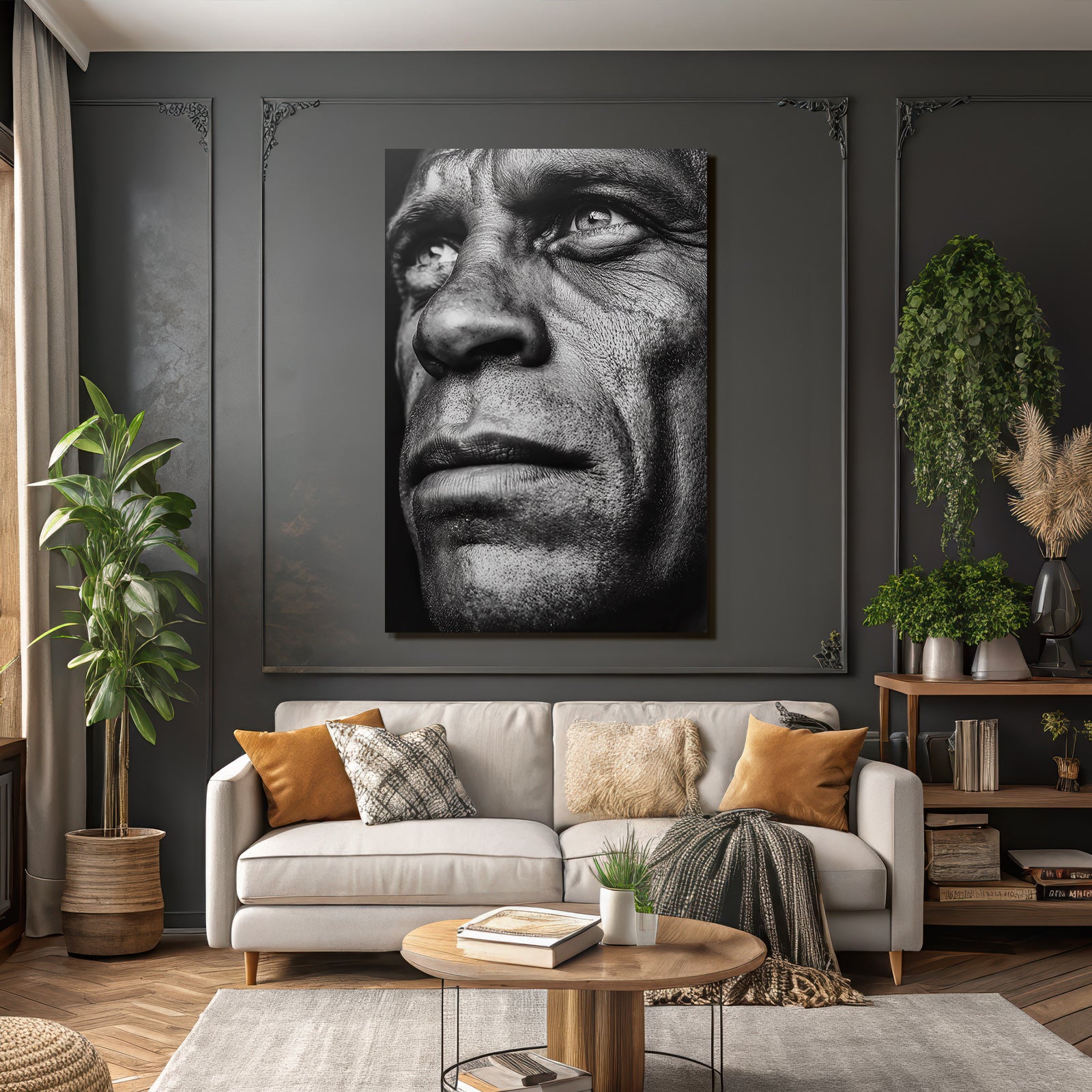 Nahaufnahme Portrait Sw Gesicht Detailbeleuchtung Drama
