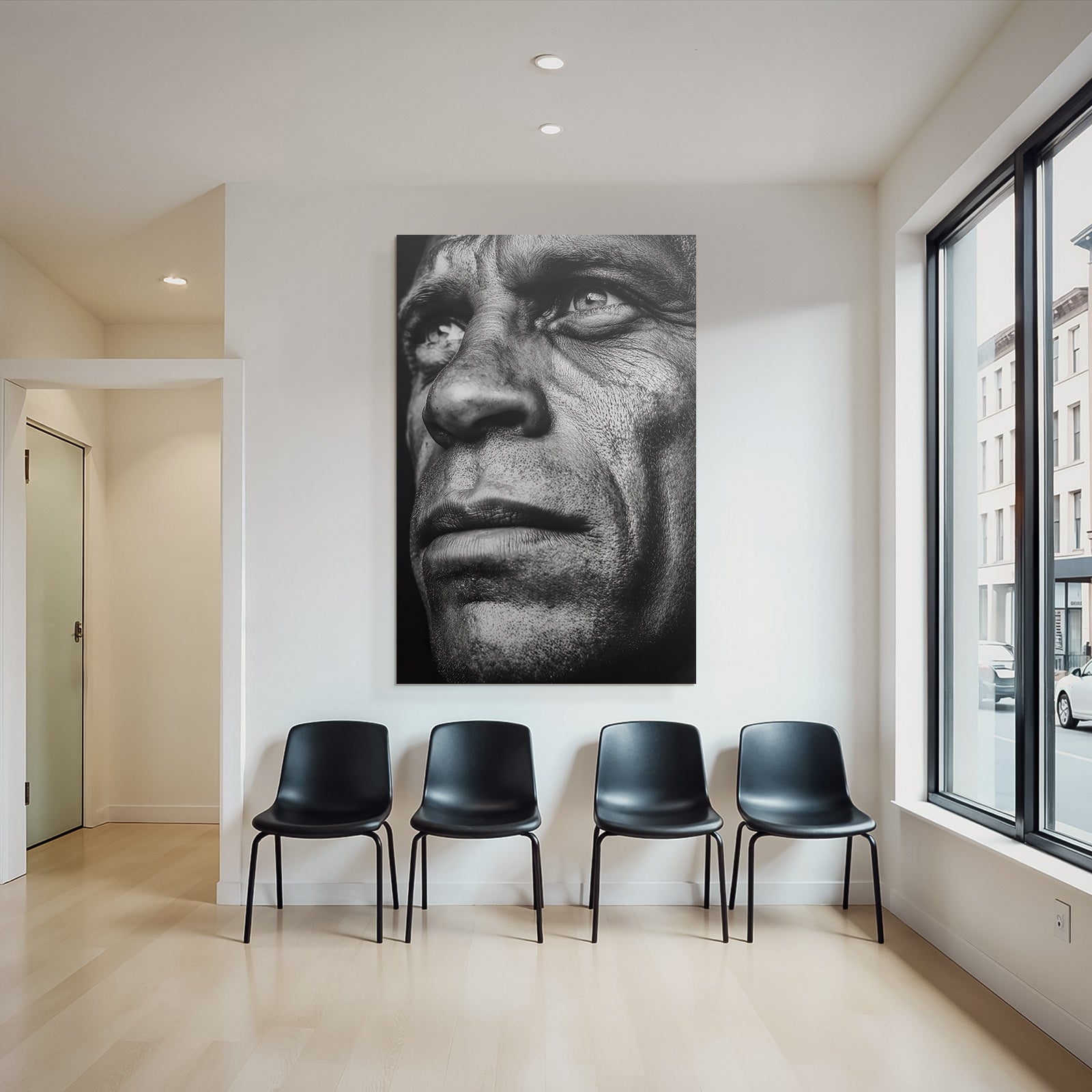 Nahaufnahme Portrait Sw Gesicht Detailbeleuchtung Drama