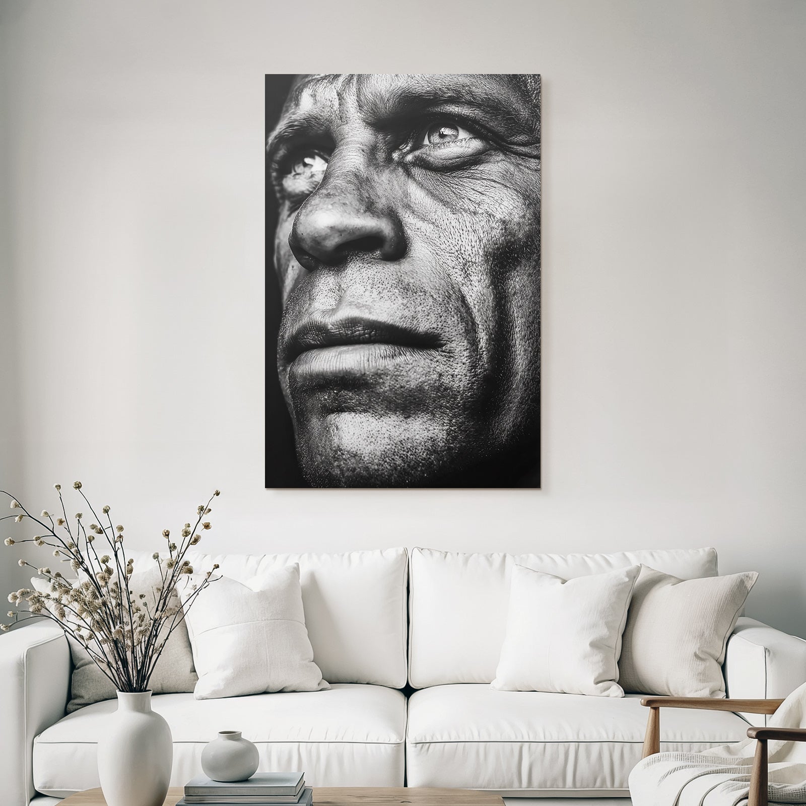 Nahaufnahme Portrait Sw Gesicht Detailbeleuchtung Drama