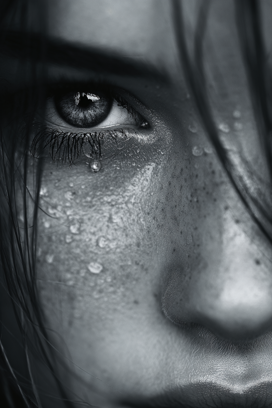 Naheaufnahme Eines Auges Mit Flecken Und Feuchtigkeit | Portraets | Menschen und Emotionen