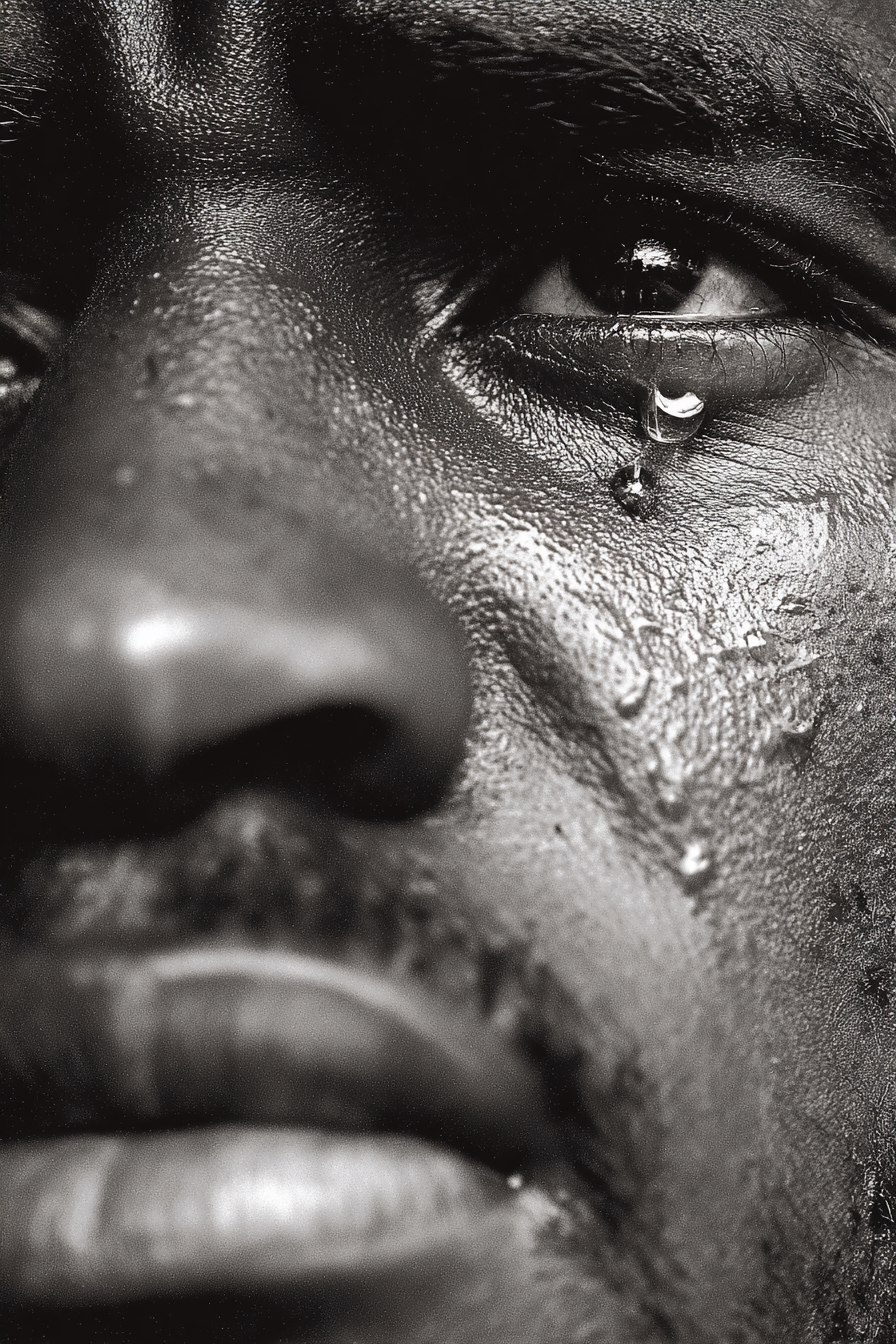 Traür Ausdruck Mit Trane Und Wasserdroplettern | Portraets | Menschen und Emotionen
