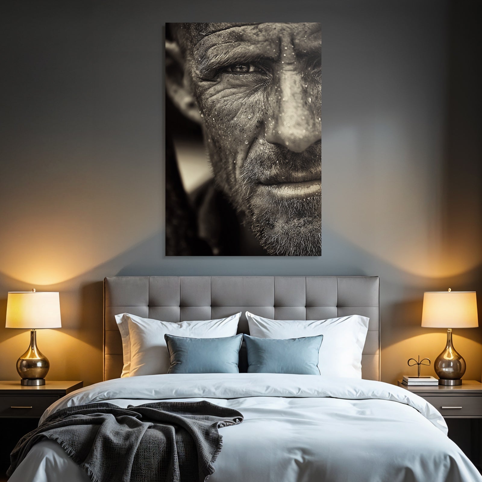 Wetterlicher Mann Portrait Ausdruck Von Alter Und Emotionen