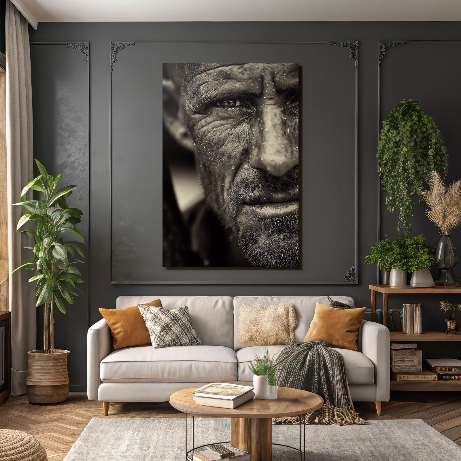 Wetterlicher Mann Portrait Ausdruck Von Alter Und Emotionen