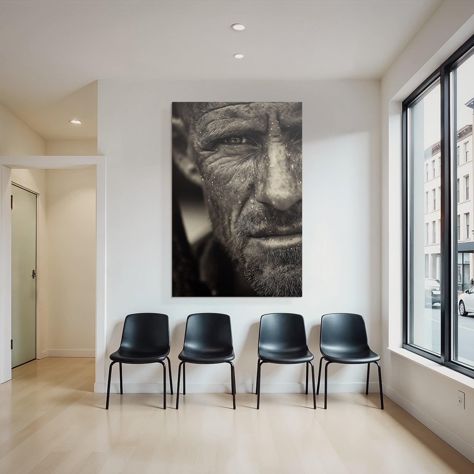 Wetterlicher Mann Portrait Ausdruck Von Alter Und Emotionen